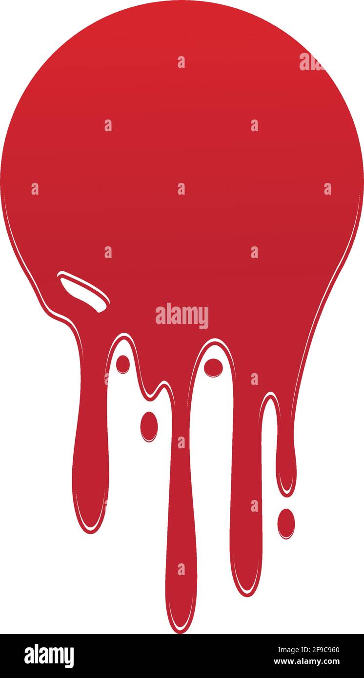 Dripping paint icon logo. Current liquid. Paint flows. Melted circle logo. Current paint  stains. Current inks. Stock Vector