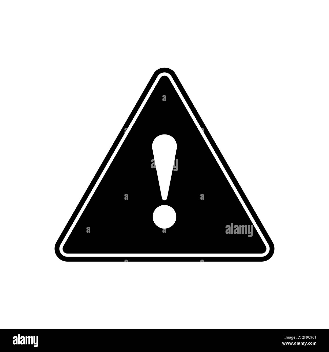 warning symbol black and white