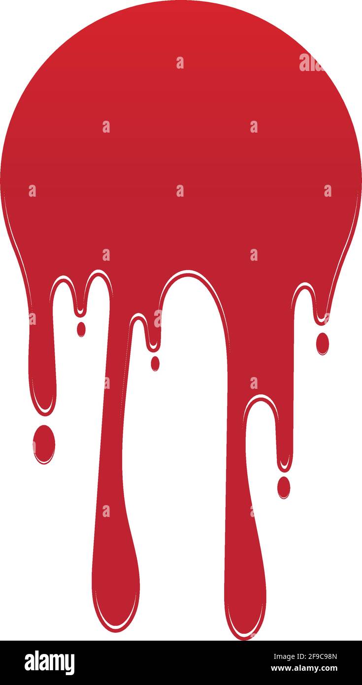 Dripping paint icon logo. Current liquid. Paint flows. Melted circle logo. Current paint  stains. Current inks. Stock Vector