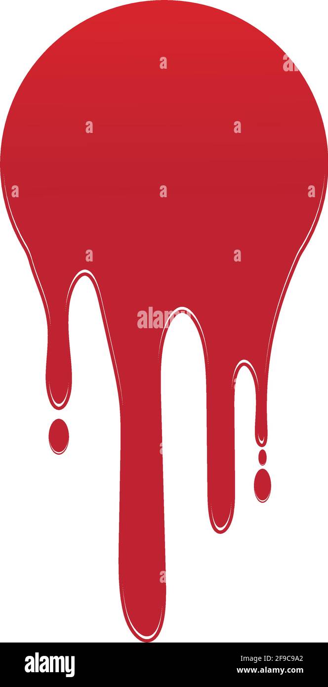 Dripping paint icon logo. Current liquid. Paint flows. Melted circle logo. Current paint  stains. Current inks. Stock Vector