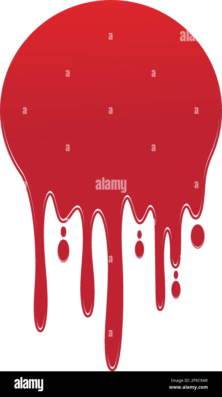 Dripping paint icon logo. Current liquid. Paint flows. Melted circle logo. Current paint  stains. Current inks. Stock Vector