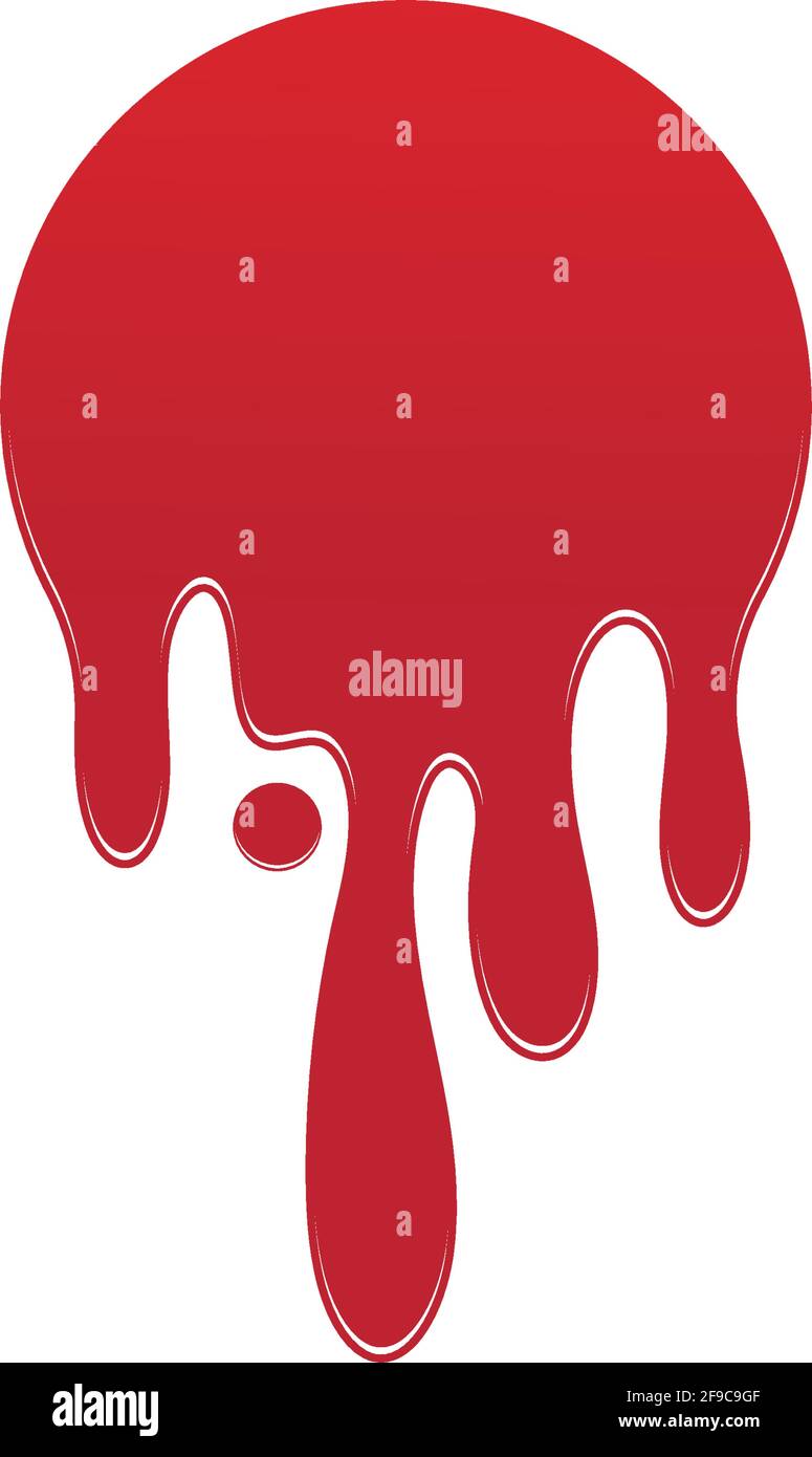 Dripping paint icon logo. Current liquid. Paint flows. Melted circle ...