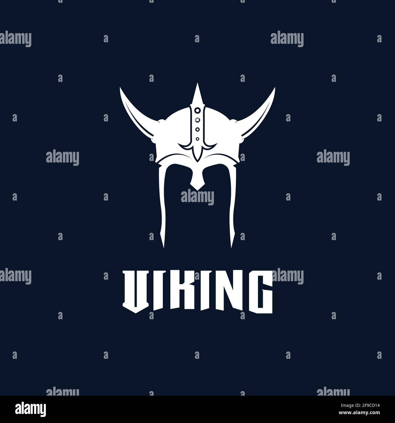Viking helmet logo design vector template Stock Vector