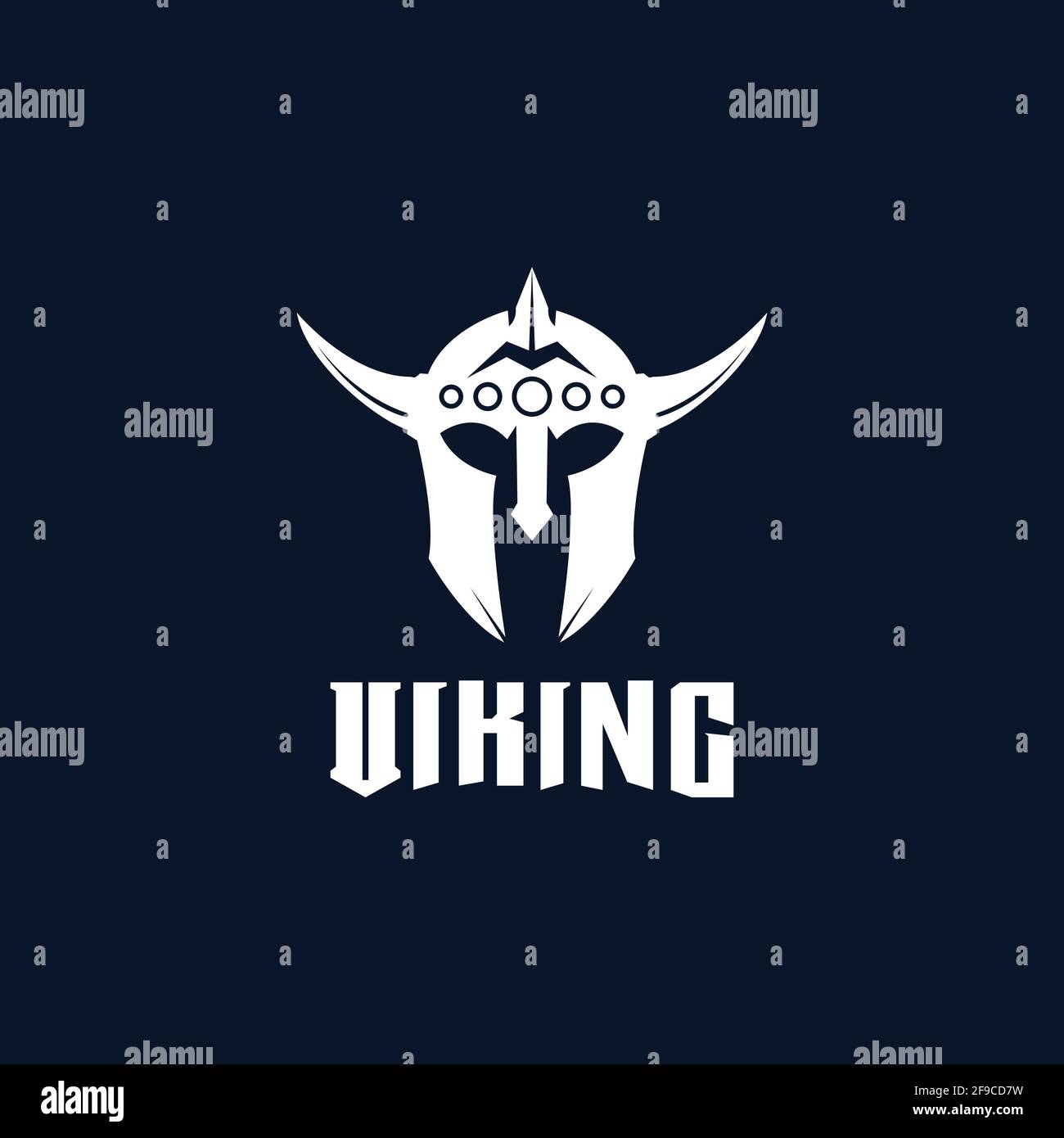 Viking helmet logo design vector template Stock Vector