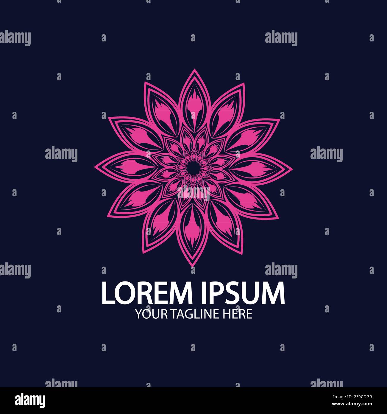 Flower logo. The circular logo. Logo of the flower. Stylized flower