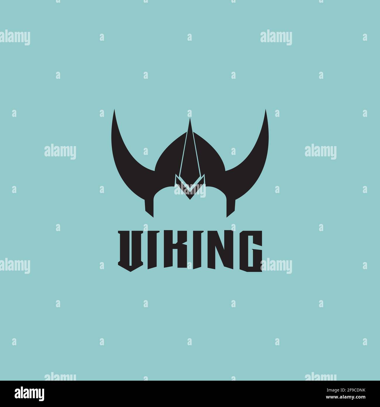 Viking helmet logo design vector template Stock Vector