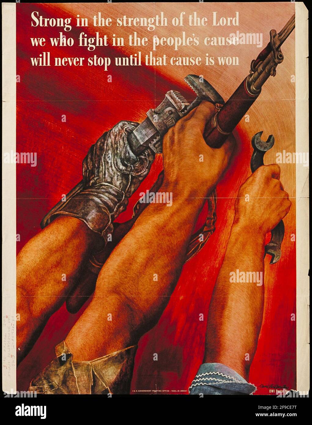 An American WW2 poster using a religious slogan to gain support for the