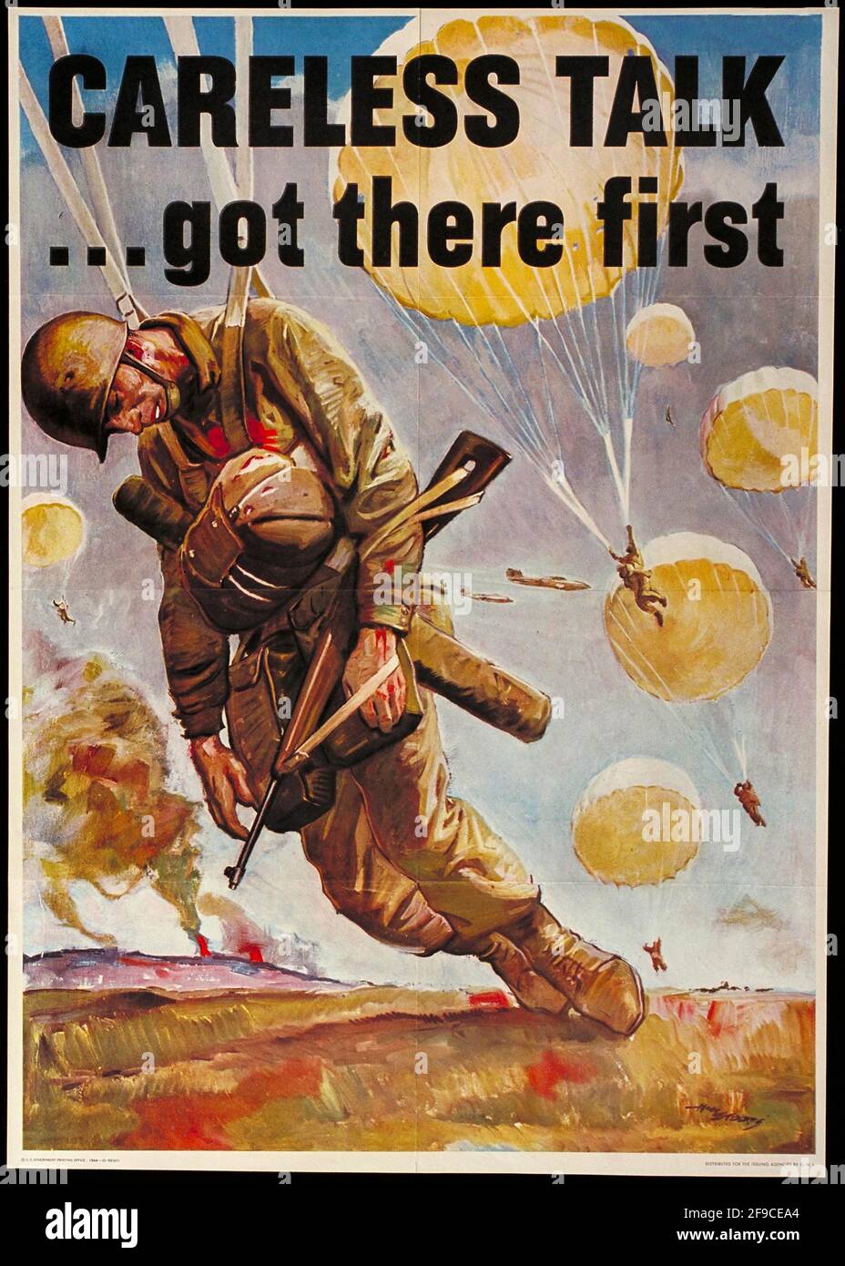 A vintage WW2 poster warning the public of the dangers of