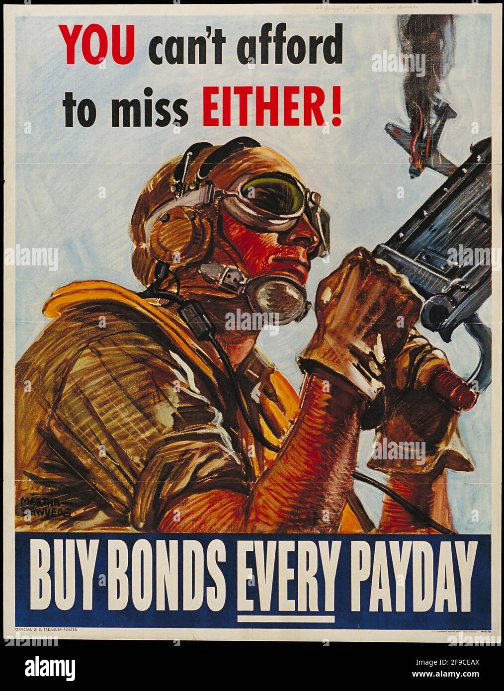 An American WW2 poster encouraging people to buy war bonds Stock Photo