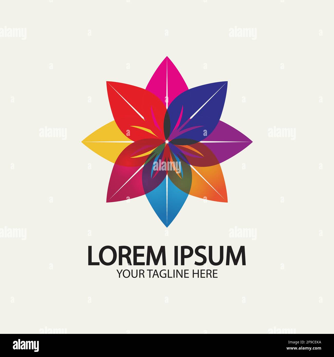 Flower logo. The circular logo. Logo of the flower. Stylized flower