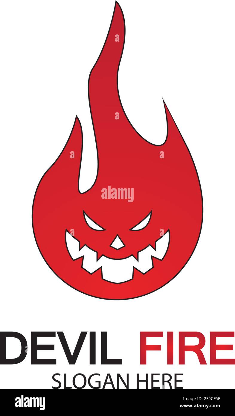 Fire Devil Logo Template Vector Icon Stock Vector Image Art Alamy