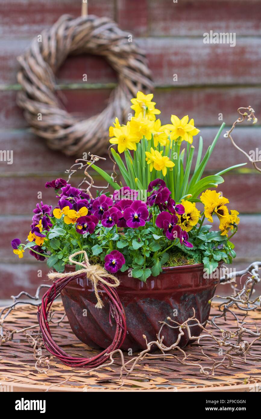 Yellow and Purple Spring Basket