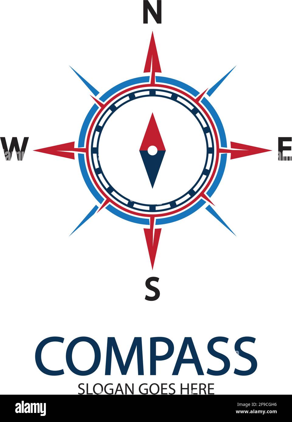 Creative Compass Concept Logo Design Template Stock Vector