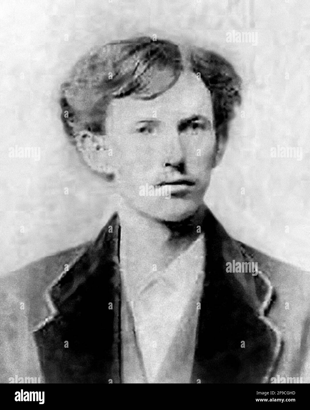 Doc Holliday. Portrait of the American gambler and gunfighter, John Henry 'Doc' Holliday ( 1851-1887), graduation photo from the Pennsylvania School of Dentistry, March 1872. This is one of only two authenticated photographs of Doc Holliday. Stock Photo