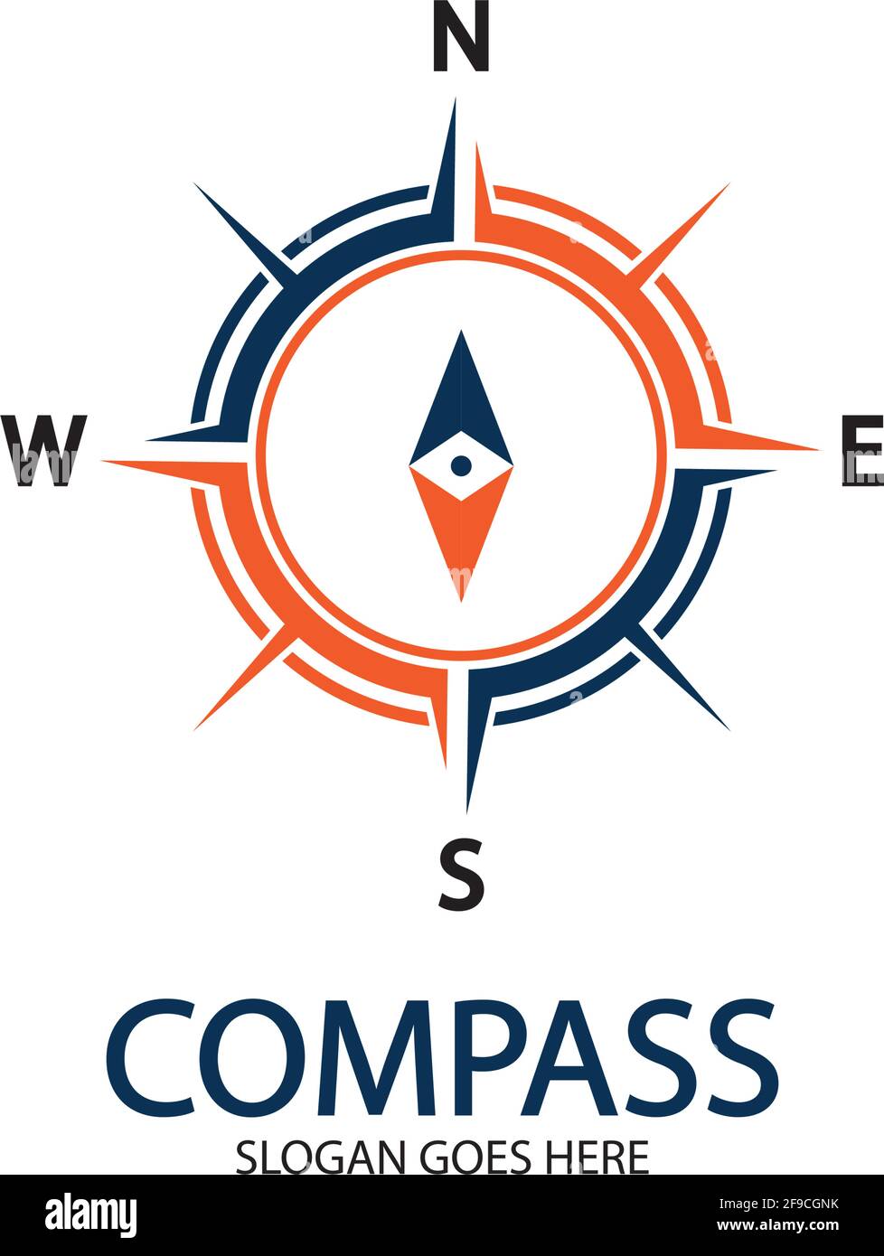 Creative Compass Concept Logo Design Template Stock Vector