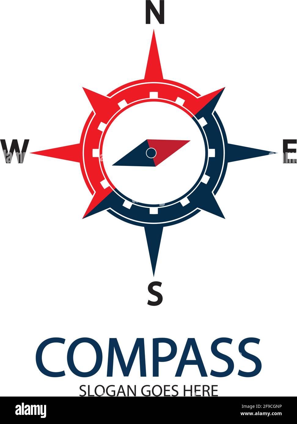 Creative Compass Concept Logo Design Template Stock Vector
