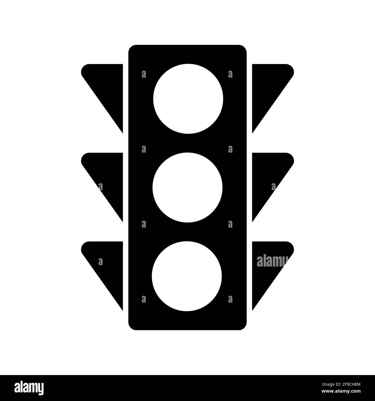 Traffic Control light, icon silhouette Stock Vector