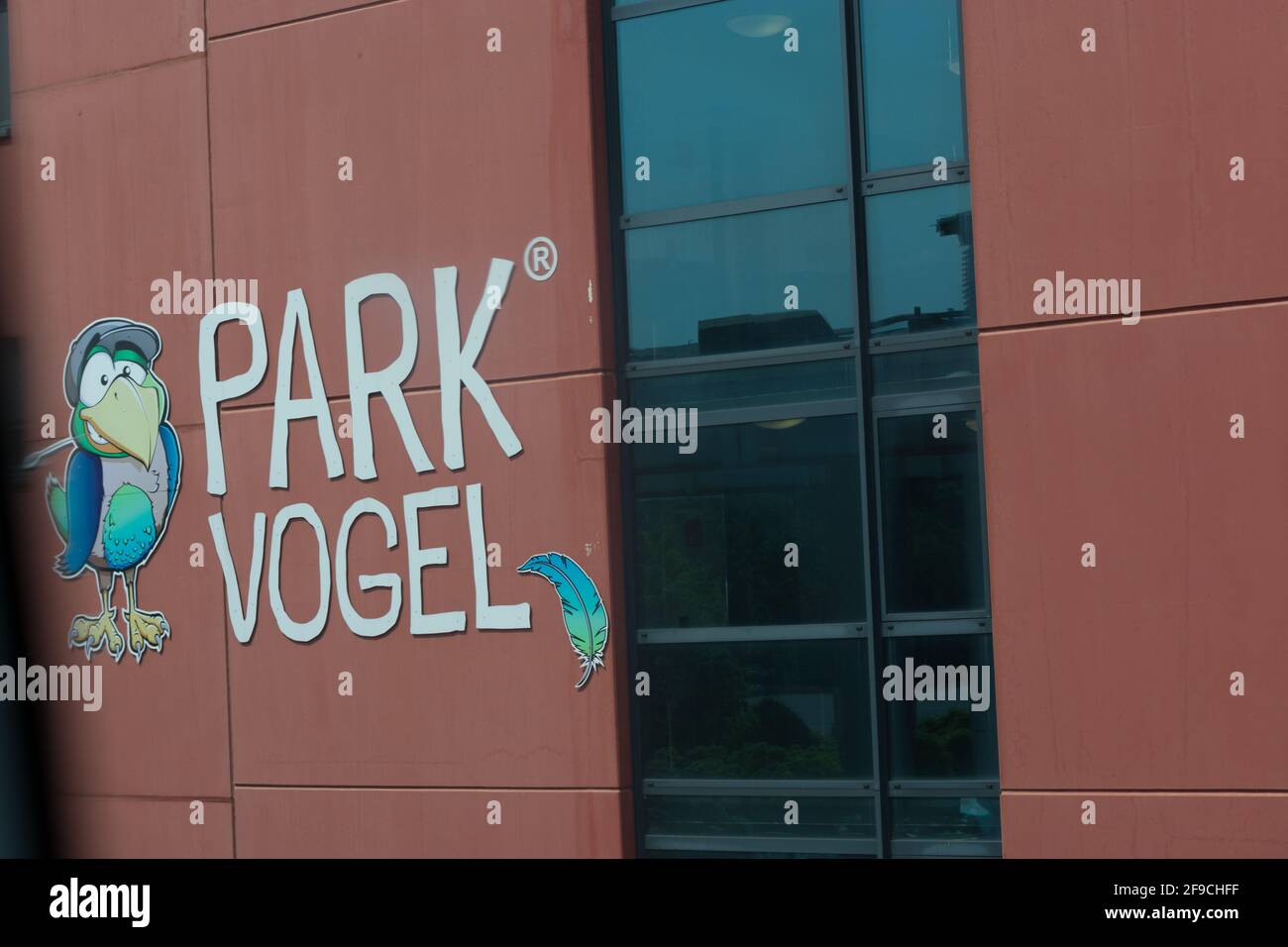 DUESSELDORF, NRW, GERMANY JUNE 18, 2019 Dusseldorf airport closeup on parking garage P3