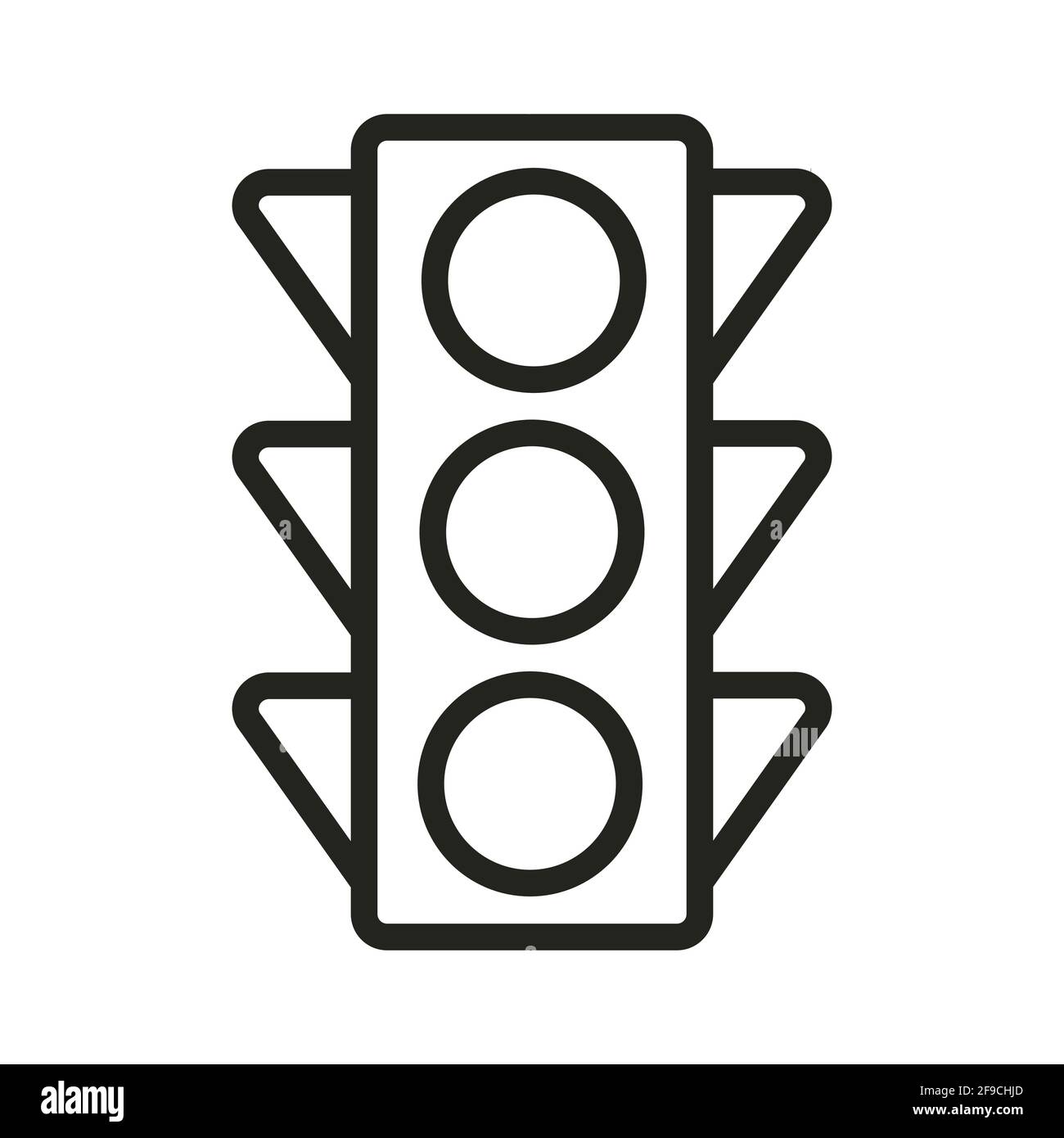 Traffic Control light, outline icon Stock Vector