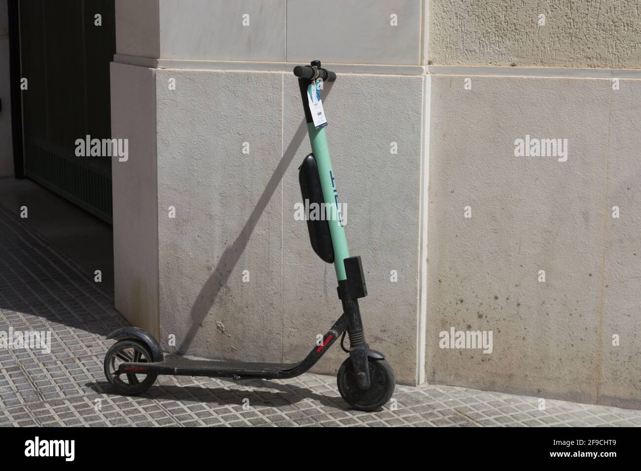 MALAGA, COSTA DEL SOL, SPAIN - AUGUST 29, 2019: Electric scooters or e- scooters parked in the pedestrian zone - e-mobility or micro-mobility trend  Stock Photo - Alamy