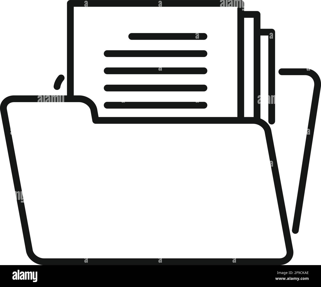 Open folder documents icon, outline style Stock Vector Image & Art - Alamy