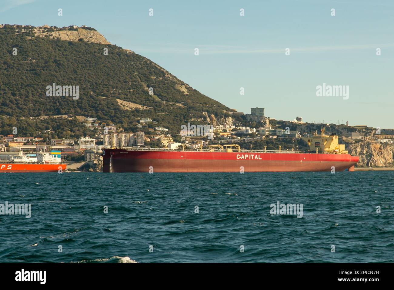 Amphion crude oil tanker in Gibraltar Stock Photo