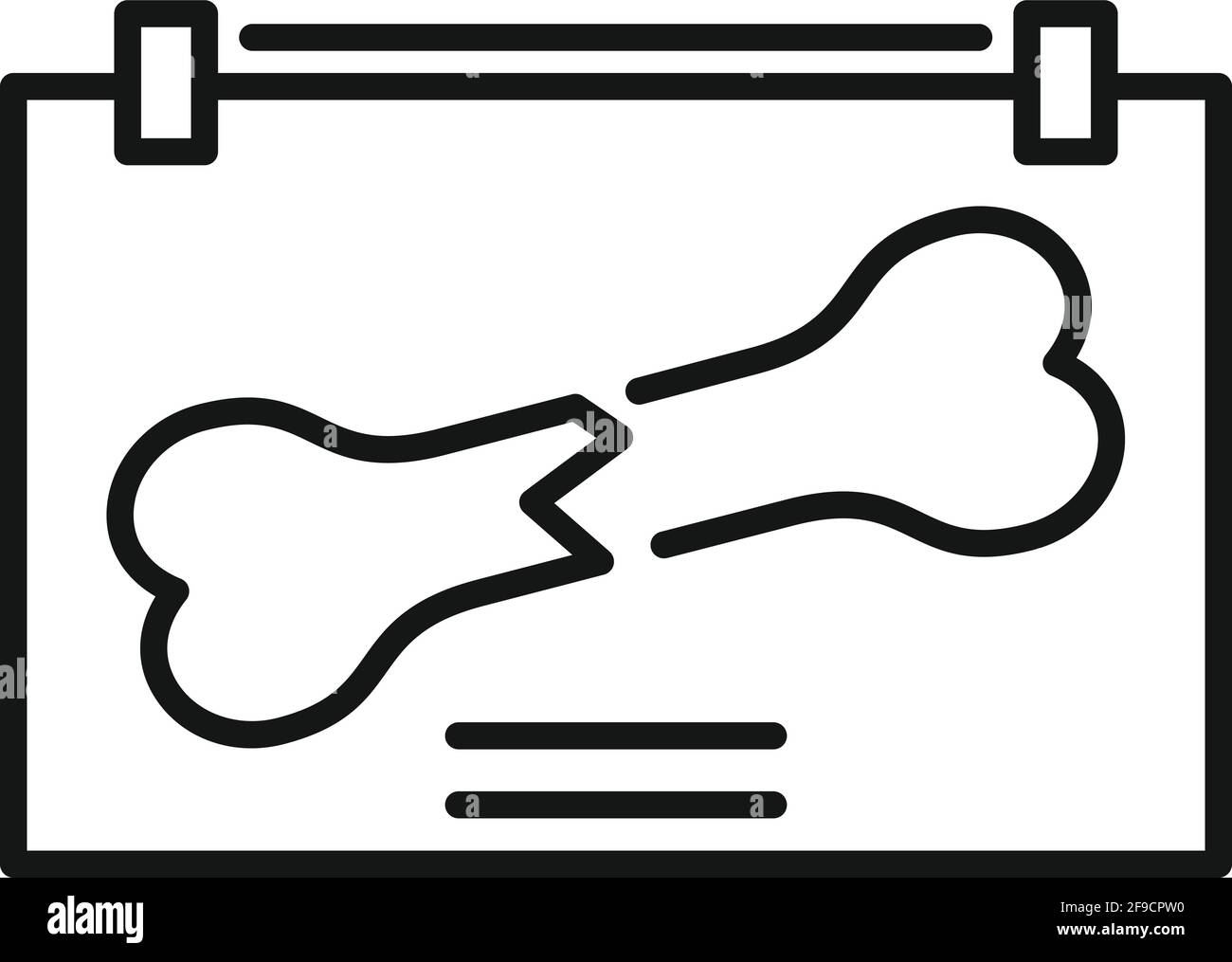 Broken bone icon, outline style Stock Vector