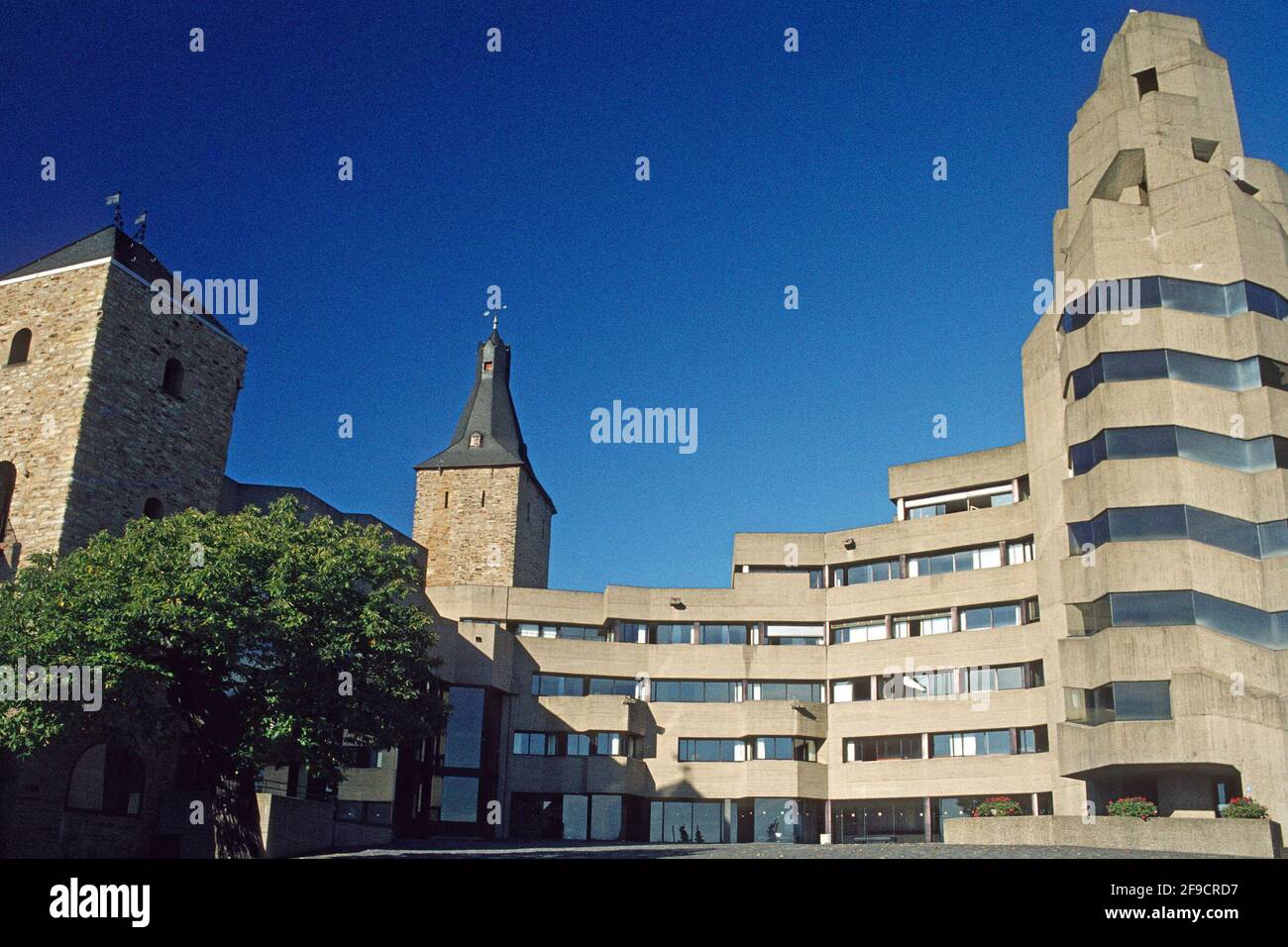 The Town Hall in 1979, Bensberg,  Bergisch-Gladbach, North Rhine-Westphalia, Germany Stock Photo