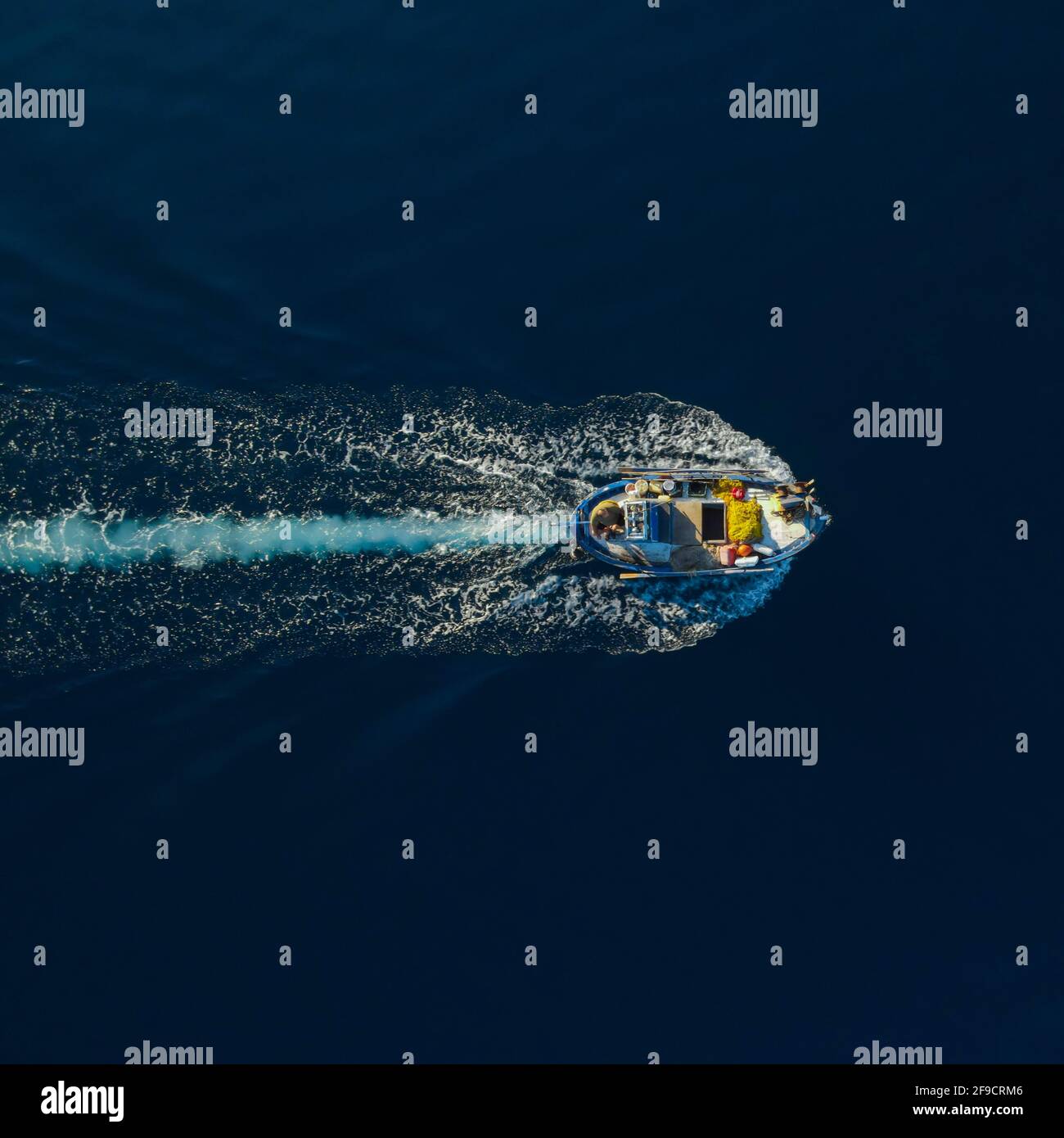 Aerial of the yacht in the water Stock Photo - Alamy