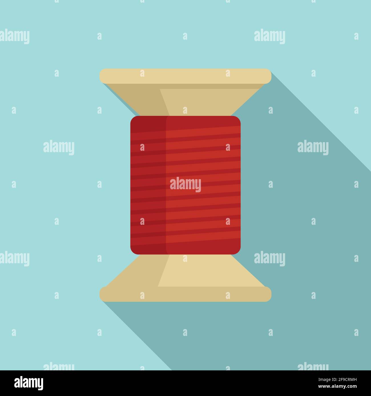 Thread wood bobine icon, flat style Stock Vector