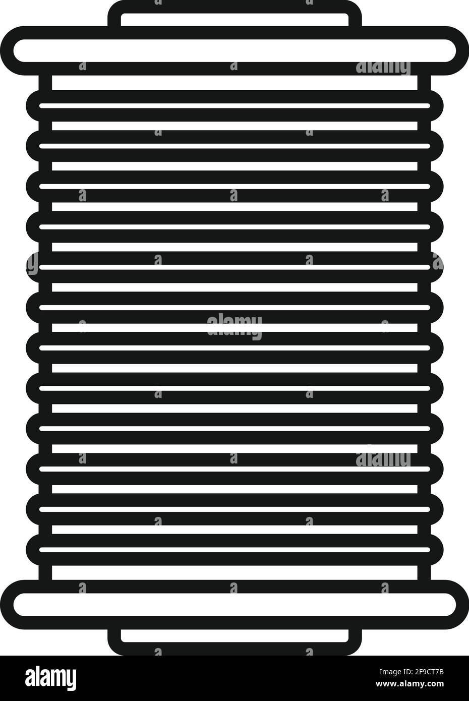 Wool bobine icon, outline style Stock Vector