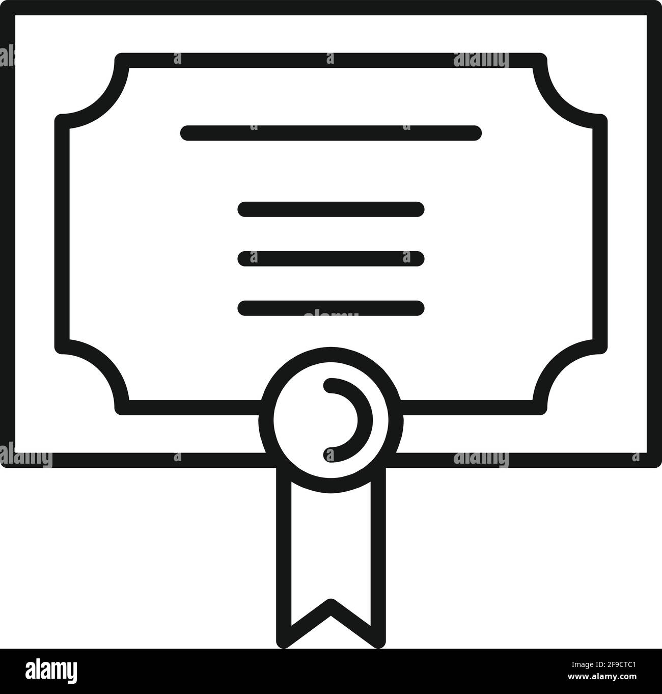 Inclusive diploma icon, outline style Stock Vector