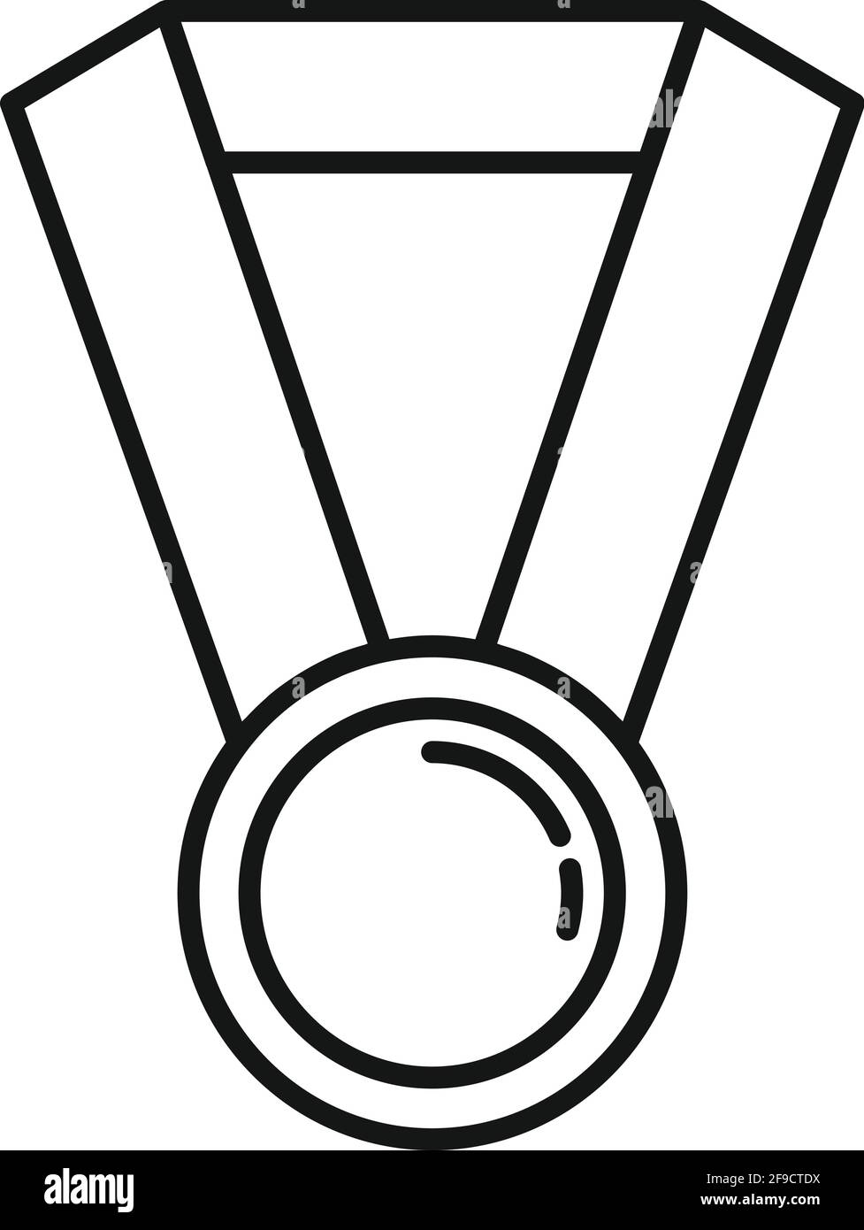 Inclusion medal icon, outline style Stock Vector