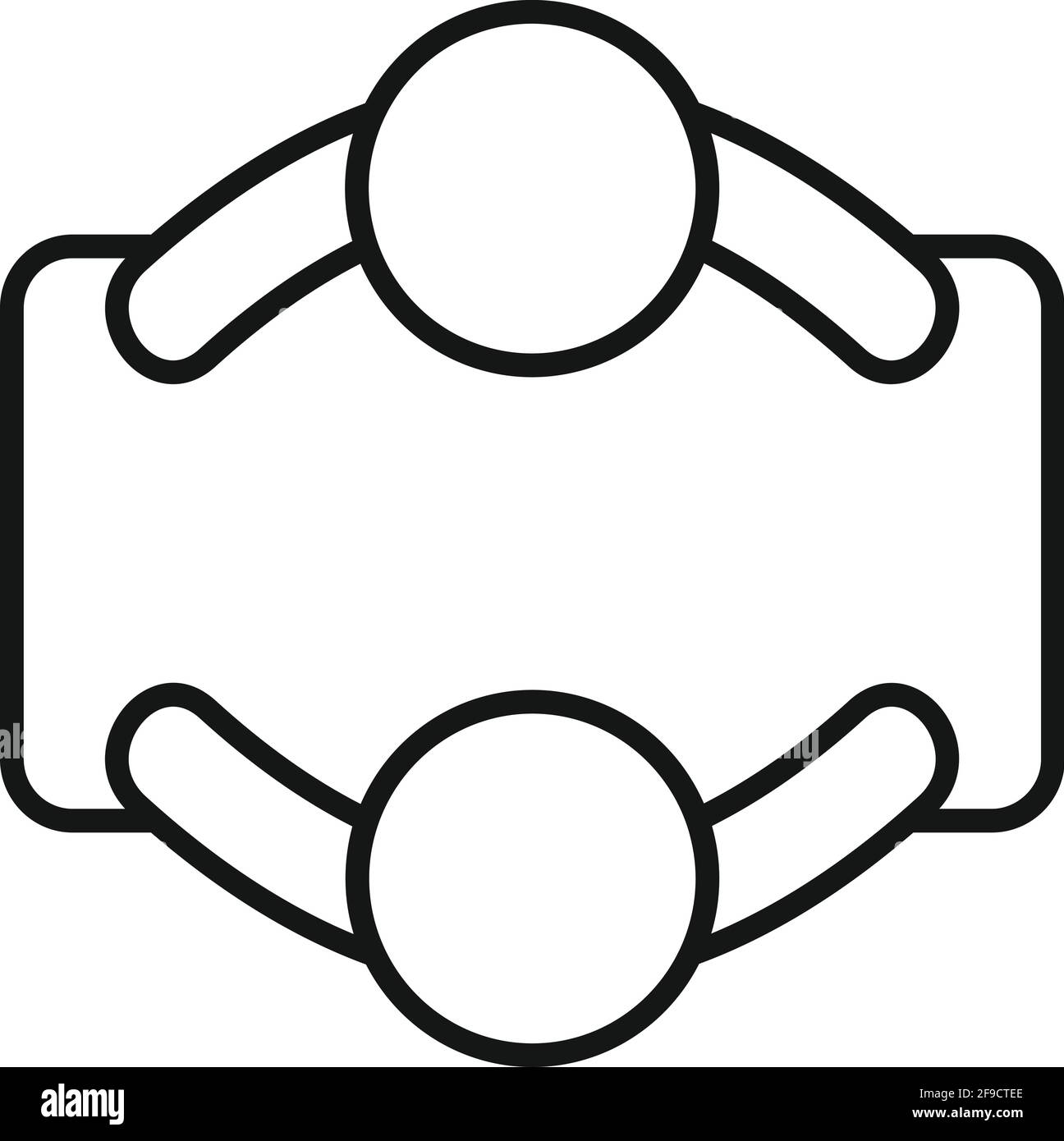 Inclusive table icon, outline style Stock Vector
