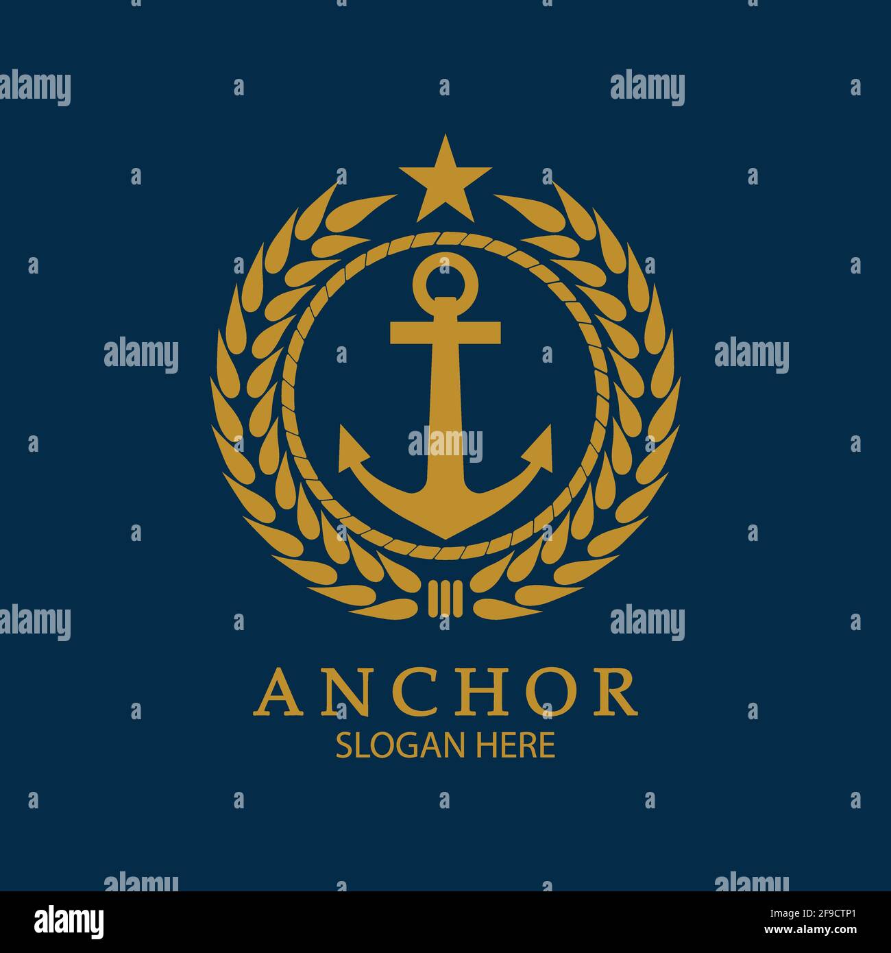 Anchor Logo Design Vector. Symbol of maritime icon or ocean business Stock Vector Image & Art