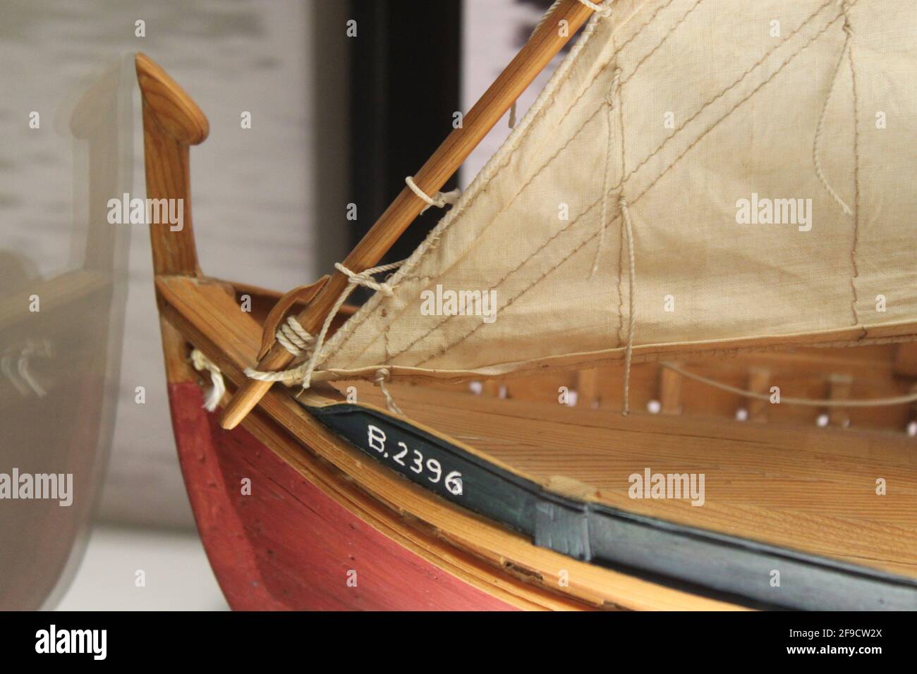 Stem of a traditional wooden fishing boat typical for the Mediterranean Stock Photo