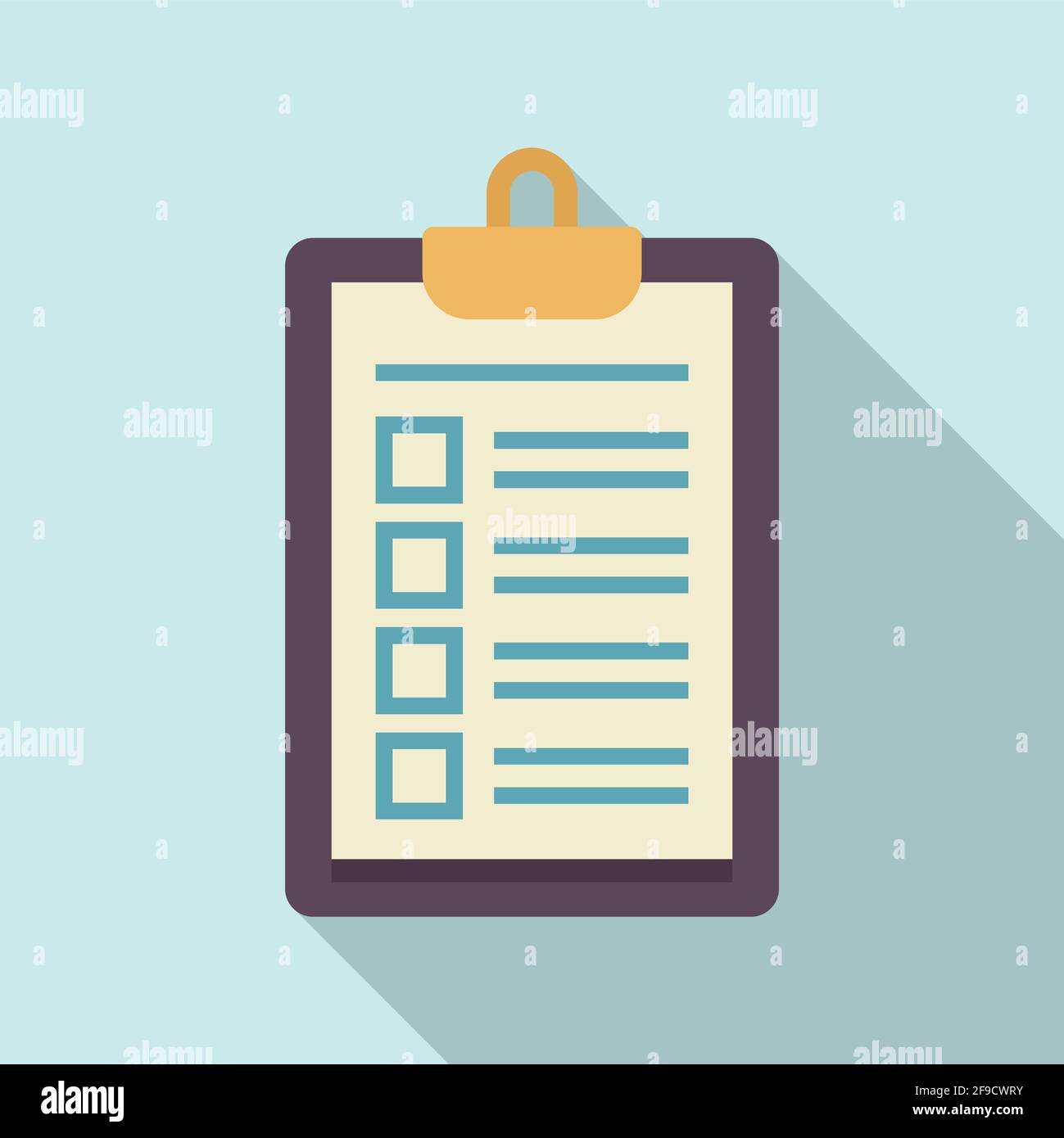 Personal trainer clipboard icon, flat style Stock Vector
