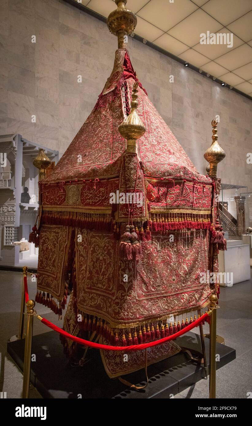19th or early 20th century Hajj palanquin  or Mahmal, National Museum of Egyptian Civilization, Cairo, Egypt Stock Photo