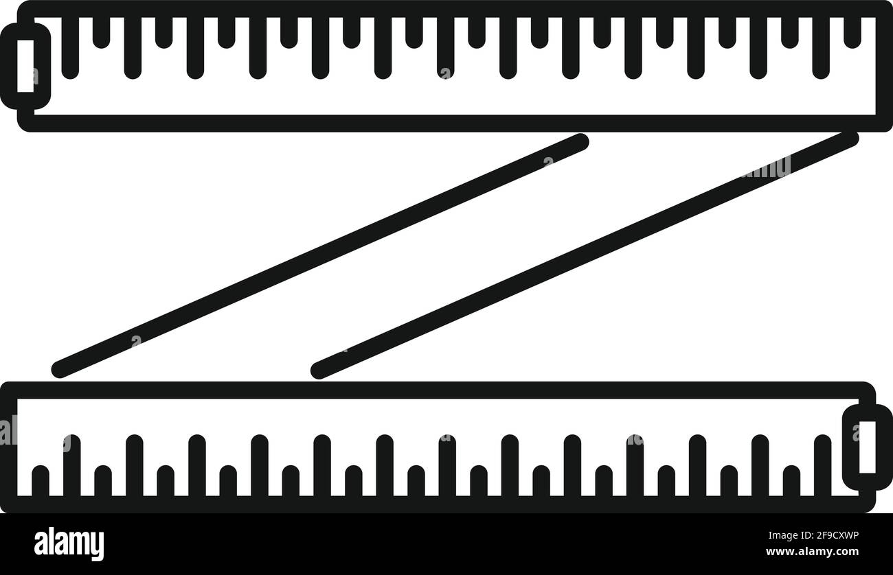 Measurement fit tape icon, outline style Stock Vector Image & Art - Alamy