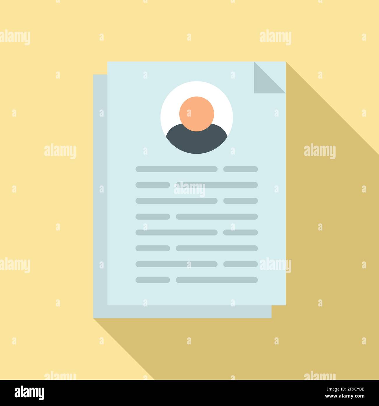 Cv information icon, flat style Stock Vector