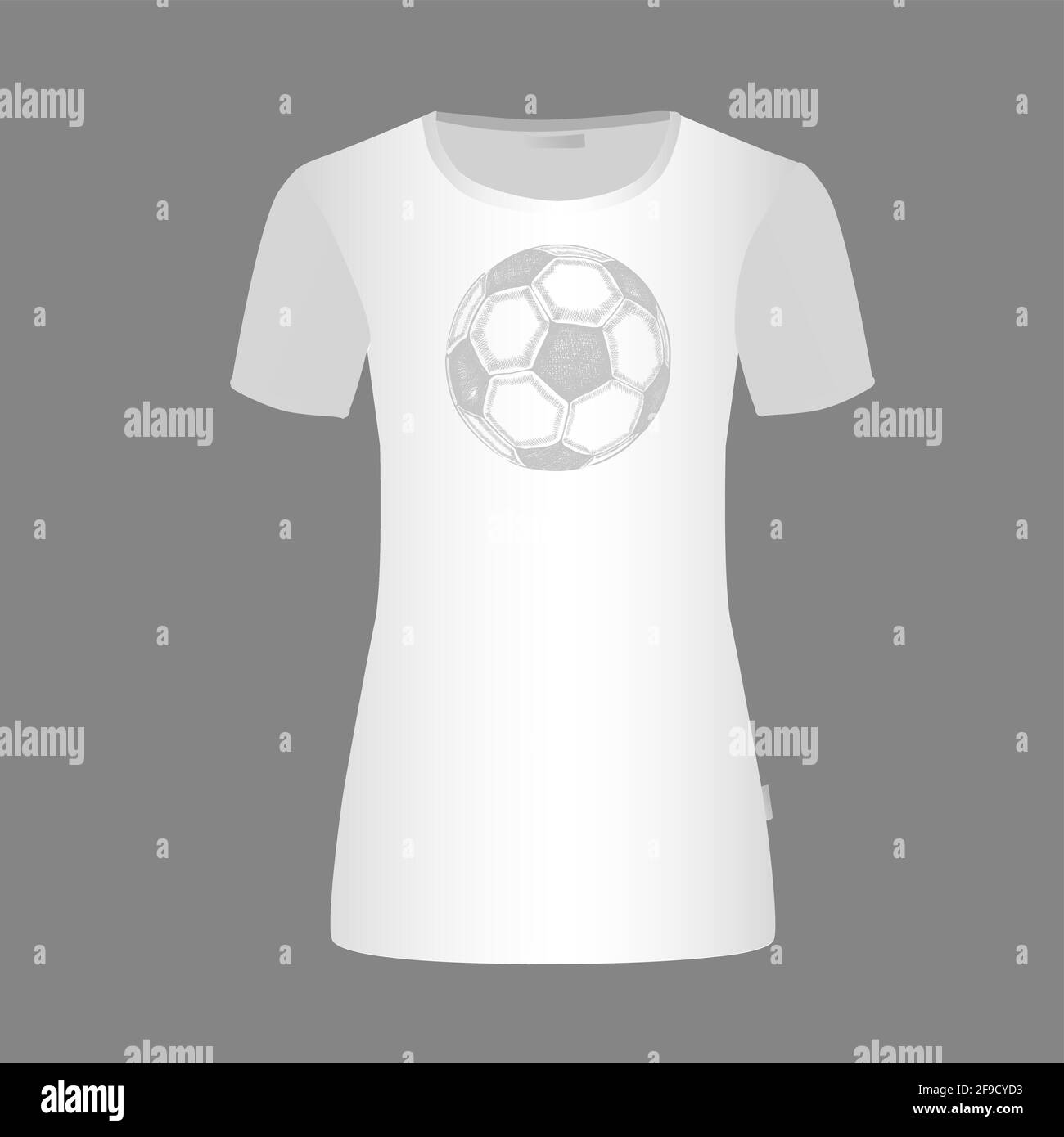 White T-shirt with a soccer ball. Vector illustration Stock Vector