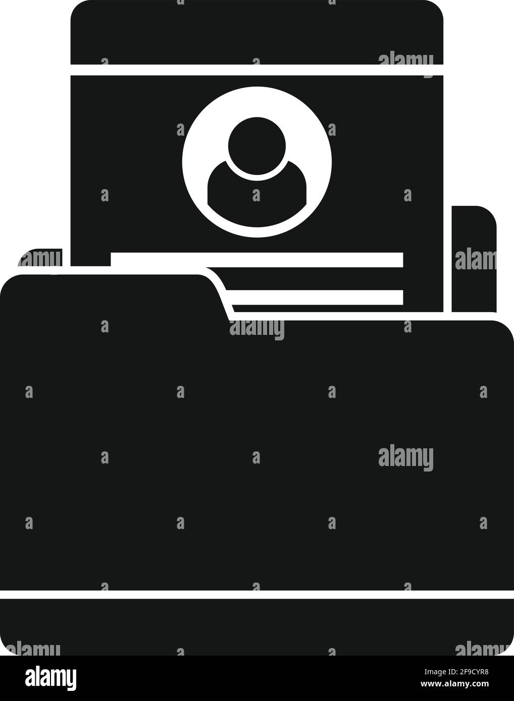 Personal folder information icon, simple style Stock Vector