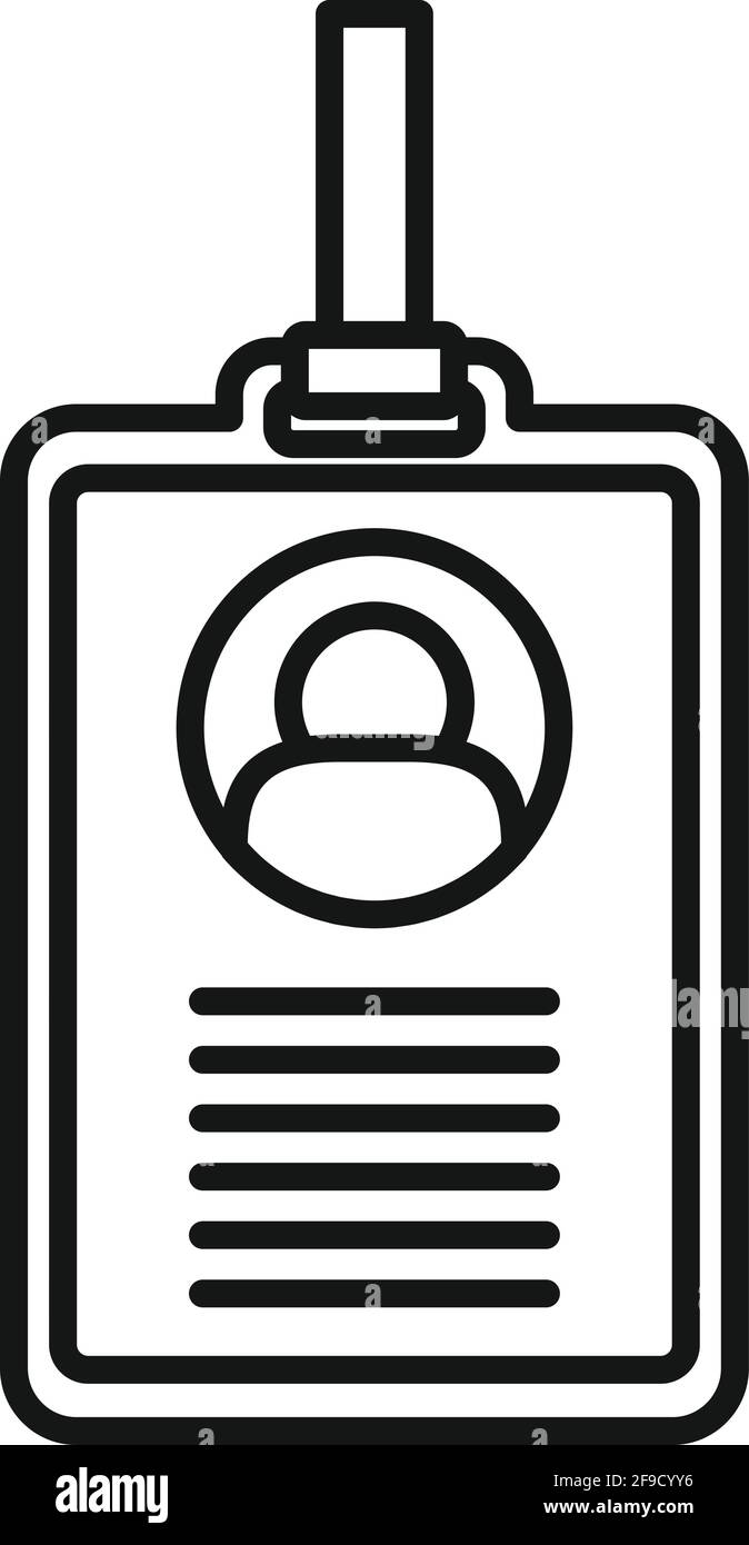 Personal information id card icon, outline style Stock Vector Image ...