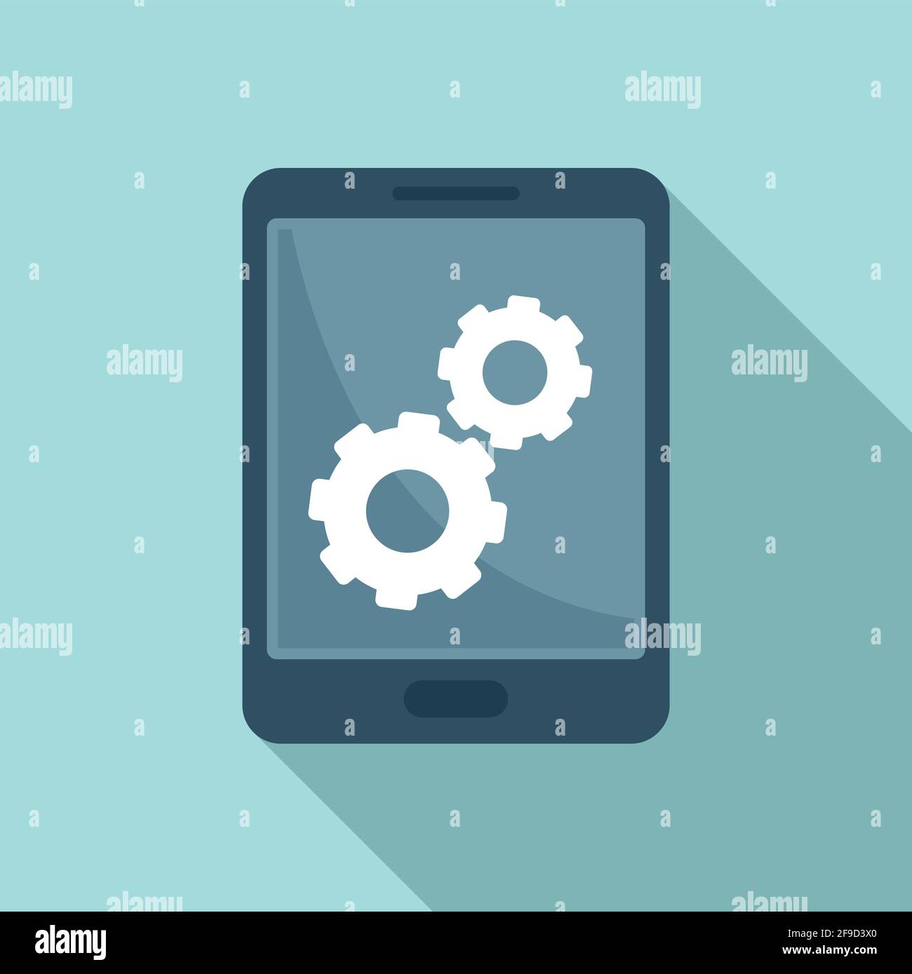 Update software tablet icon, flat style Stock Vector