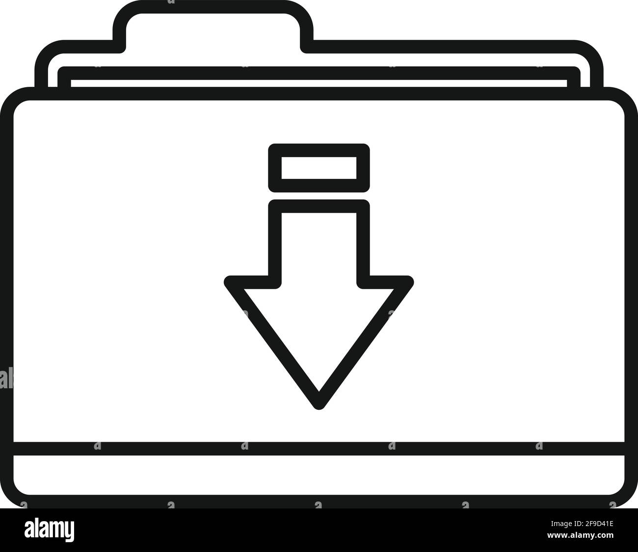 Download folder icon, outline style Stock Vector Image & Art - Alamy