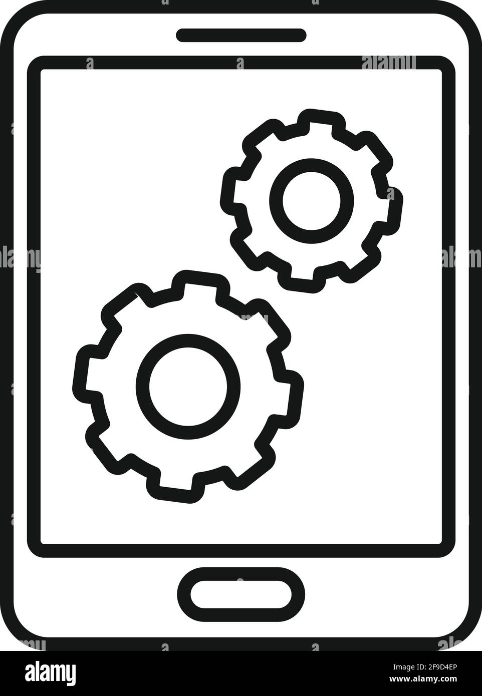 Update software tablet icon, outline style Stock Vector