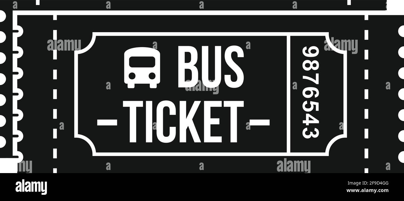 Bus ticket icon, simple style Stock Vector Art -