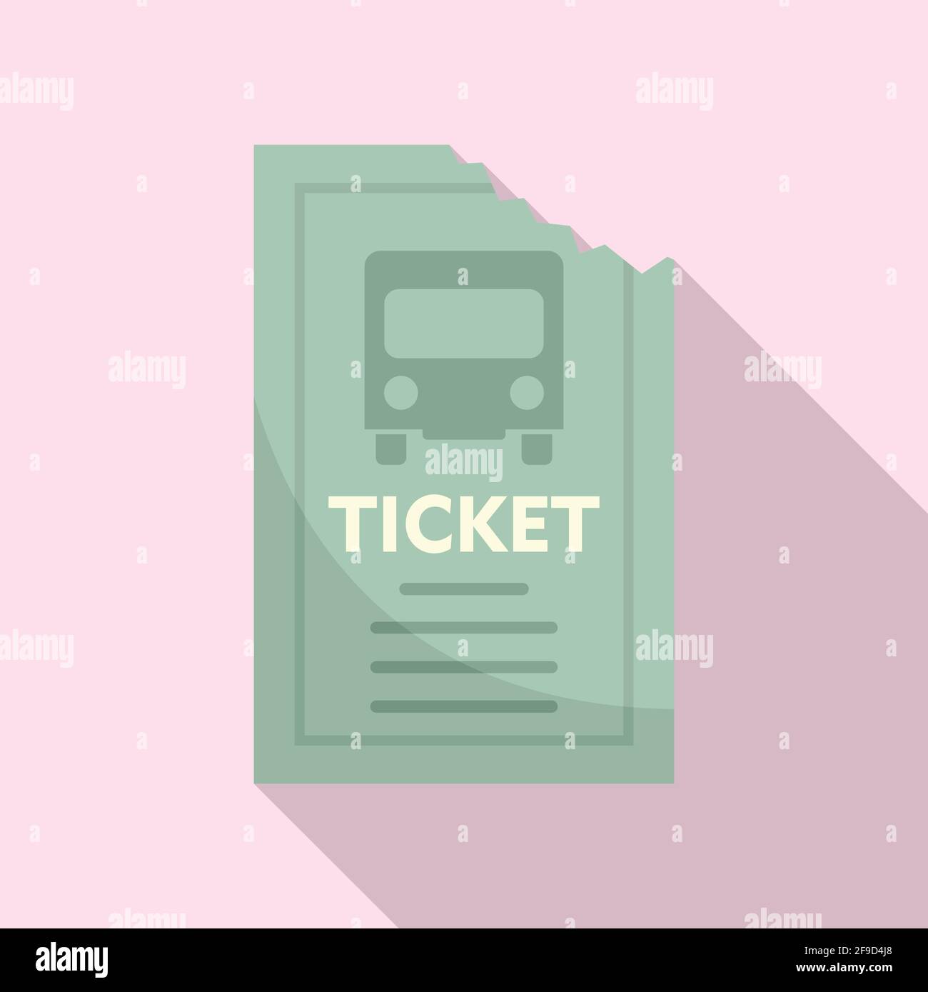 Public bus ticket icon, flat style Stock Vector