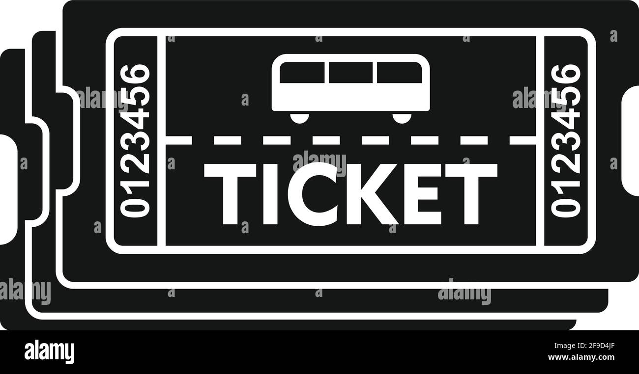 Card bus ticket icon, simple style Stock Vector