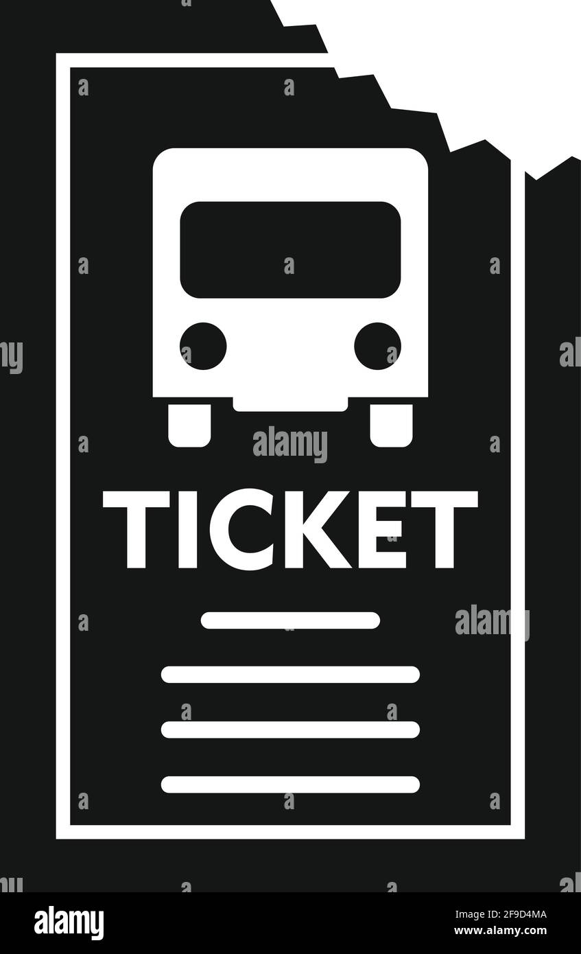 Public bus ticket icon, simple style Stock Vector